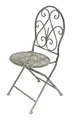 DanDiBo Gartenstuhl Metall Grau Weiß 96127 Metallstuhl Stuhl Garten Vintage Eisen Nostalgie Eisenstuhl Antik