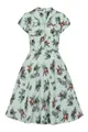 Hell Bunny Sofia 1950 Kleid Gedruckt Zebra Tiger Papagei Tee Vintage Land Mädchen, Grün, M