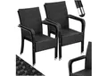 tectake Rattanstuhl Gartenstuhl Girona, stapelbar, Belastbarkeit 120 kg, 58 x 67 x 90 cm (Set, 4 St), Pulverbeschichtetes Stahlgestell für enorme Stabilität