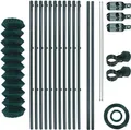 Maschendrahtzaunset Gartenzaun 1,50x25 m Gartenzaunset Zaunset grün Komplettset