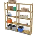 Lenmar Serie B Holzregal, Kiefer, Holz, Hellbeige, B-02 170 x170 x 30 cm, 5 Böden, Bücherregal, Holzregal, Standregal, Wandregal, Regal mit 5 Böden, Büroregal, für Wohnzimmer, Lagerregal