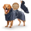 FLUFFINO® Hundebademantel FLUFFINO Hundebademantel, Saugfähig und schnelltrocknend mit Klettverschluss beige|blau|bunt 69 cm x 70 cm