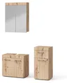 Badmöbel-Set Vicco Luna Eiche Wotan 3 Teile, mit Midischrank, Model 36775
