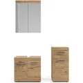 Vicco Badmöbel-Set Luna Eiche 3 Teile mit Midischrank