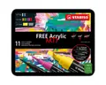STABILO Permanentmarker Acrymarker FREE Acrylic Box 11 Stück/3 Spitzen Starter Kit.