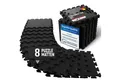 NEOLYMP Bodenmatte Robuste Bodenschutzmatte - Fitness - Schutzmatte Boden - Fitnessmatte (8 Schutzmatten Boden inklusive Randstücke - Puzzletechnik Sportmatte), Schützt Fußboden, Naturkautschuk, Studioqualität, Anti-Rutsch