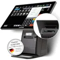 Olympia T215K Kasse für Gastronomie & Handel | Elektronisches Kassensystem mit Touchdisplay | 15 Zoll Touchscreen Monitor | Registrierkasse TSE | Thermodrucker & LCD-Anzeige | Bondrucker
