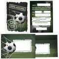 LIMONIA Einladungskarten Fußball zum 8. Kindergeburtstag Einladungen + Umschläge Karte Fussball, Karten mit Umschlägen zum achten Geburtstag soccer Kicken