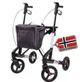 TOPRO Troja 5G "Black Series" Rollator (Modell 2025) | Faltbarer Premium Rollator mit integrieter Ankipphilfe | Geeignet für Indoor und Outdoor | 7 Jahre Garantie (Polarsilber, S)