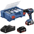 Bosch Professional GSR 18V-55 06019H5209 Akku-Bohrschrauber 18 V 4.0 Ah Li-Ion inkl. 2. Akku, inkl. Ladegerät, mit Zubehör, bürstenlos