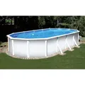Stahlwandpool ovalform Classic 535x300x120 cm, Stahl 0,4 mm weiß, Folie 0,3 mm blau, overlap - Weiß