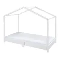 roba Hausbett 70 x 140 cm - Bodenbett für Kinder nach Montessori Prinzip - Erweiterbar durch Lattenrost, Matratze und Hausbettbezug - Holz weiß lackiert