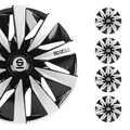 Sparco Satz von 4 Radkappen 14" Zoll Lazio Autoradkappen SPC1491BKSV schwarz Silber