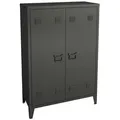 en.casa Aktenschrank »Oripää« mit 2 Türen Stahl 110x75x33 cm Schwarz schwarz 75 cm x 110 cm x 33 cm