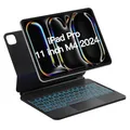 Inateck Magnetische Tastatur Hülle für iPad Pro 11 Zoll 2024 (M4), Easy-Set Tastatur für iPad Pro 11 2024, Freitragender Ständer, 7-farbige Hintergrundbeleuchtung, mit Trackpad, KB09119