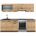 Vicco Küchenzeile, Honigeiche, Anthrazit, Holzwerkstoff, Küchenblock,Rechteckig, 240x81.6x60 cm, Küchen, Küchenzeilen & Küchenblöcke, Küchenzeilen ohne Geräte