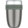 Mepal Thermobehälter Thermo-Lunchpot Ellipse, Edelstahl, hält 8 h warm, Nordic sage, auslaufsicher, 500 + 200 ml