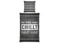 Herding Jugendbettwäsche Sprüche, Grau, Schwarz, Weiß, Textil, Schriftzug, 135x200 cm, Oeko-Tex® Standard 100, pflegeleicht, Schlaftextilien, Bettwäsche, Kinderbettwäsche