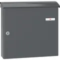 Renz Briefkasten anthrazit mit Namensschild Convex 380x360x115mm, Stahl RAL 7016