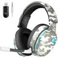 Gaming Headset Wireless Gaming Kopfhörer Kabellos mit Abnehmbares 3D-Stereomi...