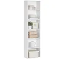 Bücherregal, 6stöckiges Regal, offenes Aufbewahrungsregal, Standregal, 24 x 4...