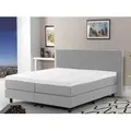 Boxspringbett FLORENZ 180x200cm Härtegrade H5/ H5 Stoffbezug grau - Grau