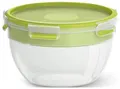 Emsa Clip & Go Salatbox 2.6l Kunststoff mit Deckel, wasserdicht Transparent, Grün N1071300