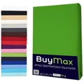 Buymax Spannbettlaken Buymax Jersey aus 100% Baumwolle, Jersey, Gummizug: Rundumgummi, (1 Stück), Pflegeleicht und Atmungsaktiv in Verschiedenen Farben und Größen grün 160 cm x 200 cm