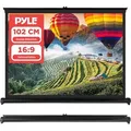 Pyle Beamer Rollo- Leinwand, 40 Zoll 91x68cm, 4:3 4K Projektorleinwand Ausziehbar & Tragbar mit Schwarzem Rahmen