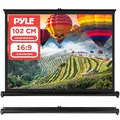 Pyle Beamer Rollo- Leinwand, 40 Zoll 91x68cm, 4:3 4K Projektorleinwand Ausziehbar & Tragbar mit Schwarzem Rahmen, Ideal für Heimkino, Büro, Präsentationen, Schule
