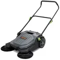 VEVOR 1110 x 650 x 1060 mm Handgeführte Bodenkehrmaschine, 65 cm Kehrbreite, Manuell, 18,9 L Abfallbehälter, Winkel- und Höhenverstellbarer Klap...