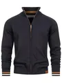 Indicode Herren INArutemia Strickjacke aus Baumwolle | Fein-Strick Cardigan mit Stehkragen und Reißverschluss Dark Navy, XXL