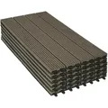 Woltu Wpc Terrassenfliesen Terrassendielen Holz-optik 30x60cm, Fliese Bodenfliese Klickfliese Mit Klicksystem Bodenbelag (6 Stück / 1 M2) Braun