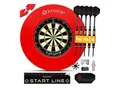 KESSER® Dartscheibe Sisal mit 9 Dartpfeile Professional Dartboard + 21 Pro Flights + Zubehör Steeldart Offizielles Dartscheibe 9 Pfeilen Metallspitze Profi Steeldartscheibe - Dartboard inkl. Montageset