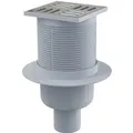 AlcaDrain Bodenablauf 105×105/50 mm senkrecht, Edelstahlrost, Kombi-Geruchsverschluss SMART