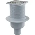 AlcaDrain Bodenablauf 105×105/50 mm mit einem senkrechten Abgang, Edelstahl Rost, Kombi-Geruchsverschluss SMART