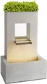 blumfeldt Bloomingstone Zierbrunnen Gartenbrunnen Dekobrunnen Regenbrunnen, mit Pflanzkübel, Indoor & Outdoor, 10 m Kabel, geschlossener Wasserkreislauf, LED, Pumpe: 12 W / 800 l/h, Zink, weiß