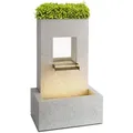 Bloomingstone Zierbrunnen Gartenbrunnen Dekobrunnen Regenbrunnen, Mit Pflanzkübel, Indoor & Outdoor, 10 M Kabel, Geschlossener Wasserkreislauf, Led, Pumpe: 12 W / 800 L/h, Zink, We - Blumfeldt