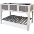 Habau Hochbeet Klara, aus Hemlockholz, 119 x 57 x 89 cm, grau/ weiß, mit Ablageboden