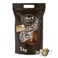 Lindt LINDOR Schokoladen Kugeln Extra Dunkel | ca. 80 Kugeln Edelbitterschokolade feinherb | dunkle Schokolade mit 70% Kakao | Großpackung, Pralinen-Geschenk | 1kg (1er Pack)
