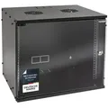 HMF Serverschrank Netzwerkschrank, Serverschrank 19 Zoll, 9 HE, 400 mm Tiefe, Glastür, Schwarz schwarz 9 HE "
