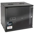 HMF 65709-02 Netzwerkschrank, Serverschrank 19 Zoll | 9 HE | 400 mm Tiefe | Glastür | Schwarz