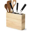 Continenta Messerblock mit flexiblem Einsatz und Utensilienbehälter, 27,5 x 9 x 21,5 cm