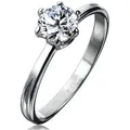 BUNGSA Fingerring Ring klassisch schmal Silber aus Edelstahl Damen (Ring, 1-tlg), Frauen Mädchen silberfarben 60 (19.1)