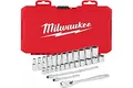 Milwaukee Juego 32 piezas, carraca y vasos de 3/8" Metrica