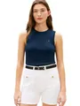 Tommy Hilfiger Damen Slim Cody C-nk Tank Top Ww0ww47806 Weitere T-Shirts, Blue (Dark Night Navy), M