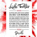 Close Up Beste Tochter - Danke Zitate Poster - Deko Geschenk zum Geburtstag, Weihnachten, jeden Tag - 30 x 40 cm, Premium Qualität