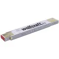 Wolfcraft Zollstock 5227000, Holz, 2m, Gliedermaßstab, weiß