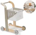 ELLA & PIET® Spiel-Einkaufswagen SHOPPY aus Holz für Kinder (Schlamm)
