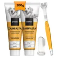 Zahnpflege Set - Hund & Welpen - 100g x2 Zahnpasta - Zahnbürste & Fingerbürste